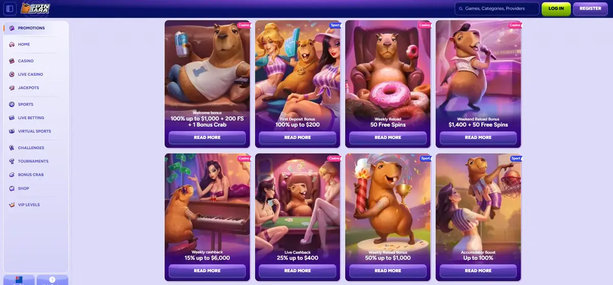 Other Bonuses and Promotions at Spinbara Casino