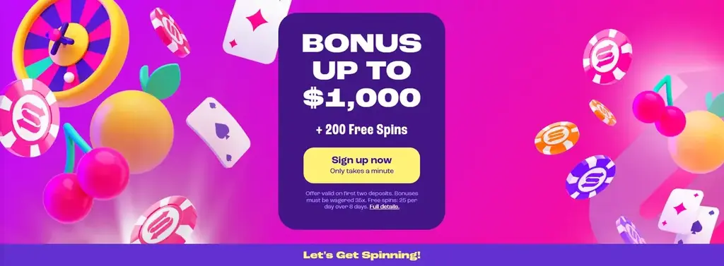 Spinz Casino Welcome Offer: 100% match bonus up to NZ$1000