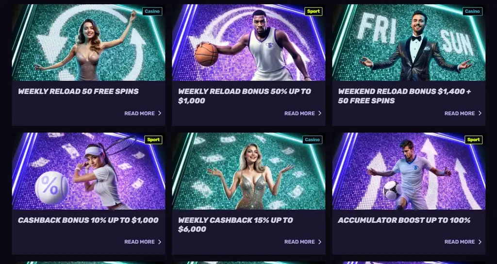 Sportuna Promo Page New Zealand Casino and Sports weekly reload bonuses and cashbacks