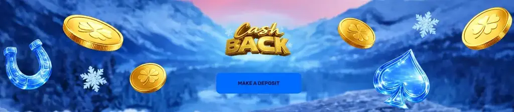 Superonni Casino cashback promotion page showing weekly losses refund and bonus terms.