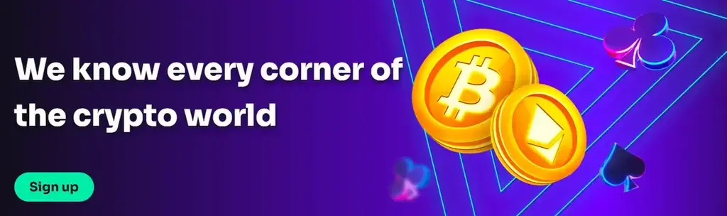 WinSpirit Casino crypto promotion banner with Bitcoin and Ethereum graphics.