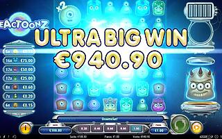 Reactoonz – Wheelz (940.9 EUR / 1 bet) | Kapteni85