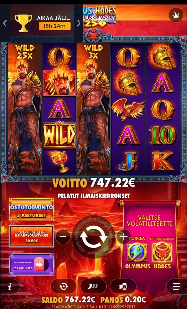 Zeus vs Hades – Wildz (747.2 EUR / 0.2 bet) | samasuunta
