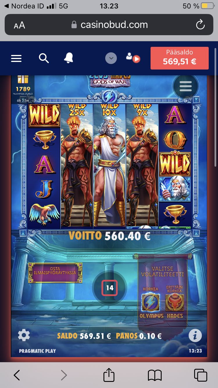 Zeus vs Hades – CasinoBuck (560.40 eur / 0.10 bet) | Humtsaga