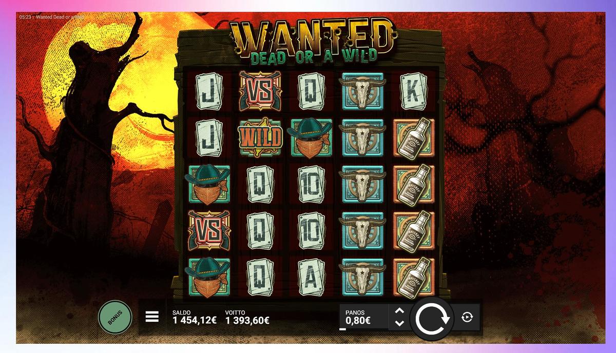 Wanted Dead Or A Wild slot machine online casino gambling big win