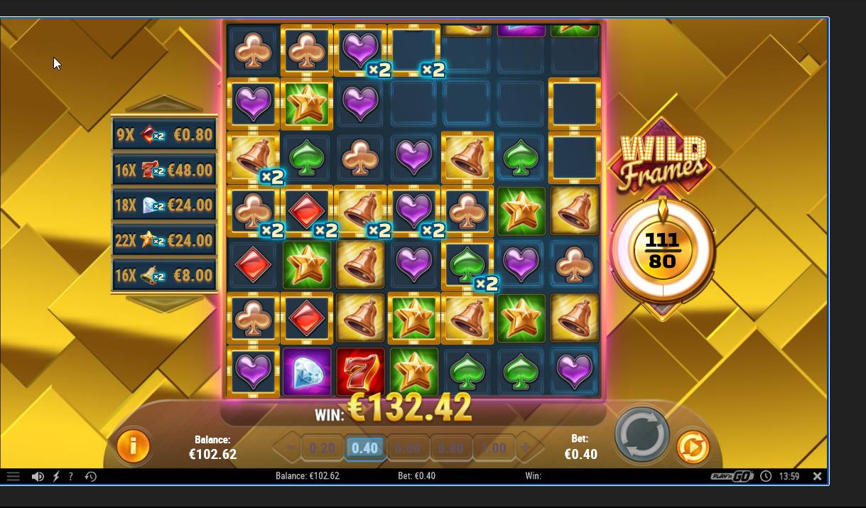 Wild Frames slot machine online casino gambling big win