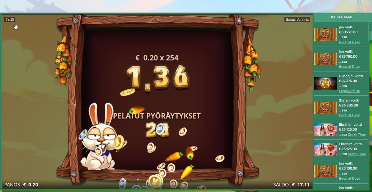 Bonus Bunnies slot machine online casino gambling big win
