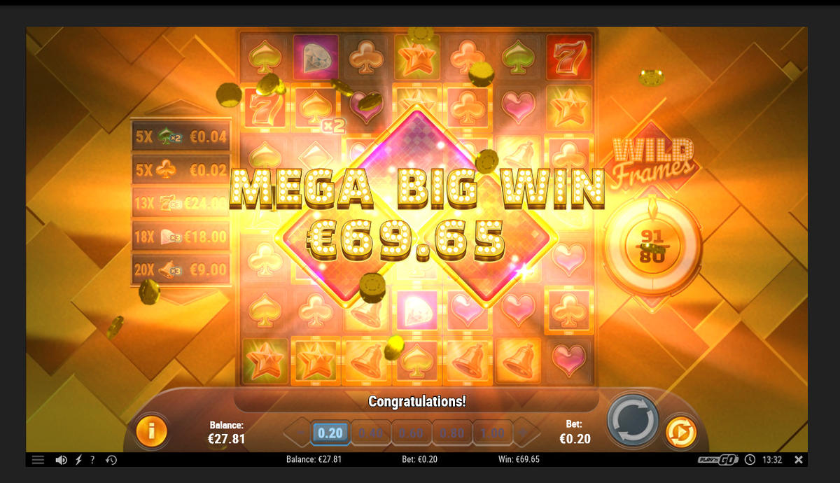 Wild Frames slot machine online casino gambling big win
