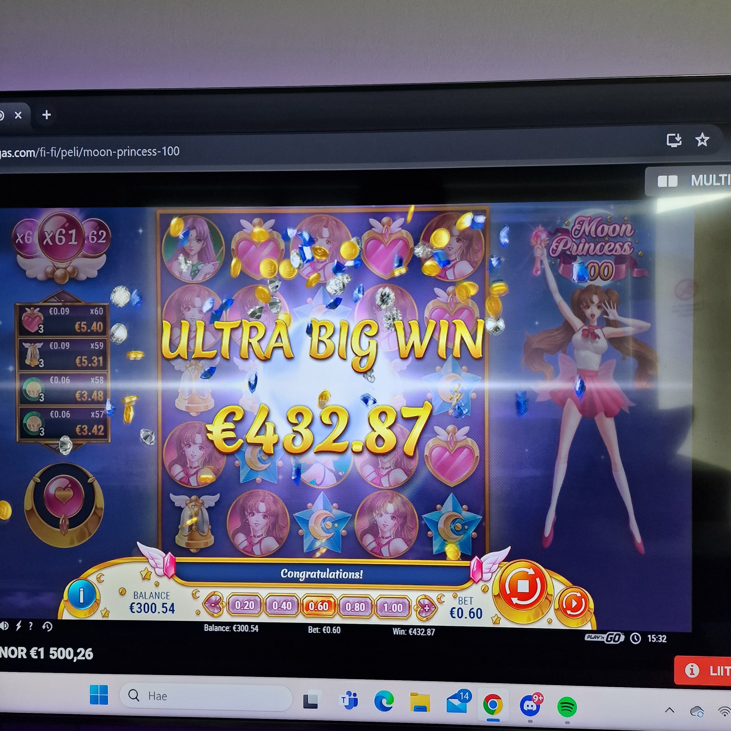 Moon princess 100 – LeoVegas (432.87 eur / 0.6 bet) | Juusoo