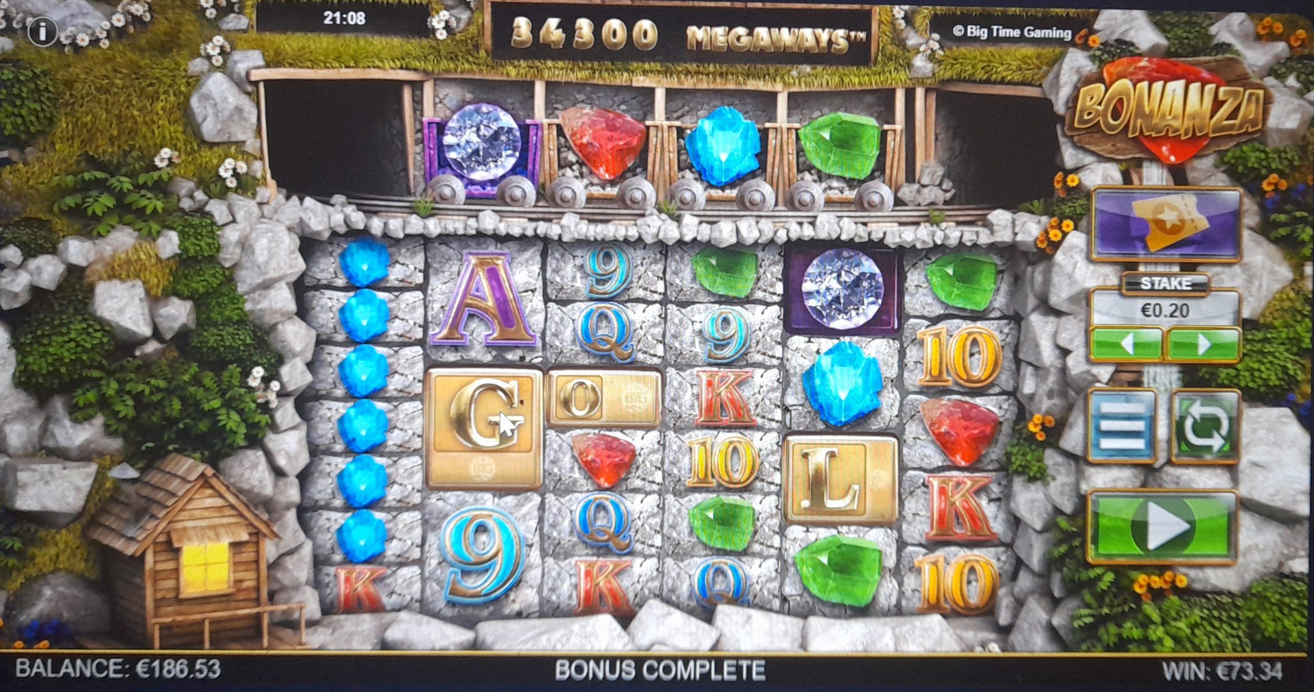 Bonanza Megaways – UltraCasino (73.34 eur / 0.20 bet) | juugeli1