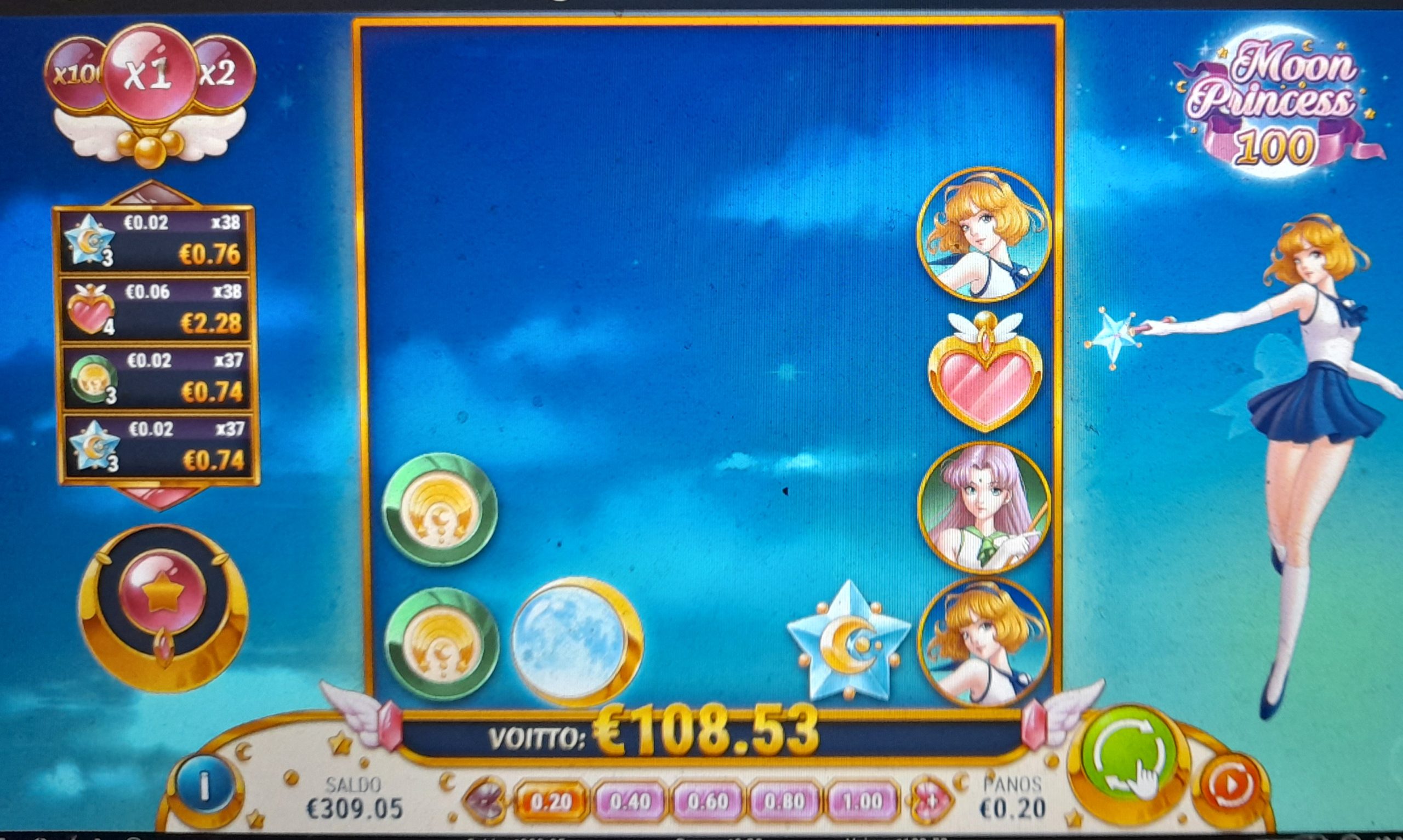 Moon princess 100 – UltraCasino (108.53 eur / 0.20 bet) | juugeli1