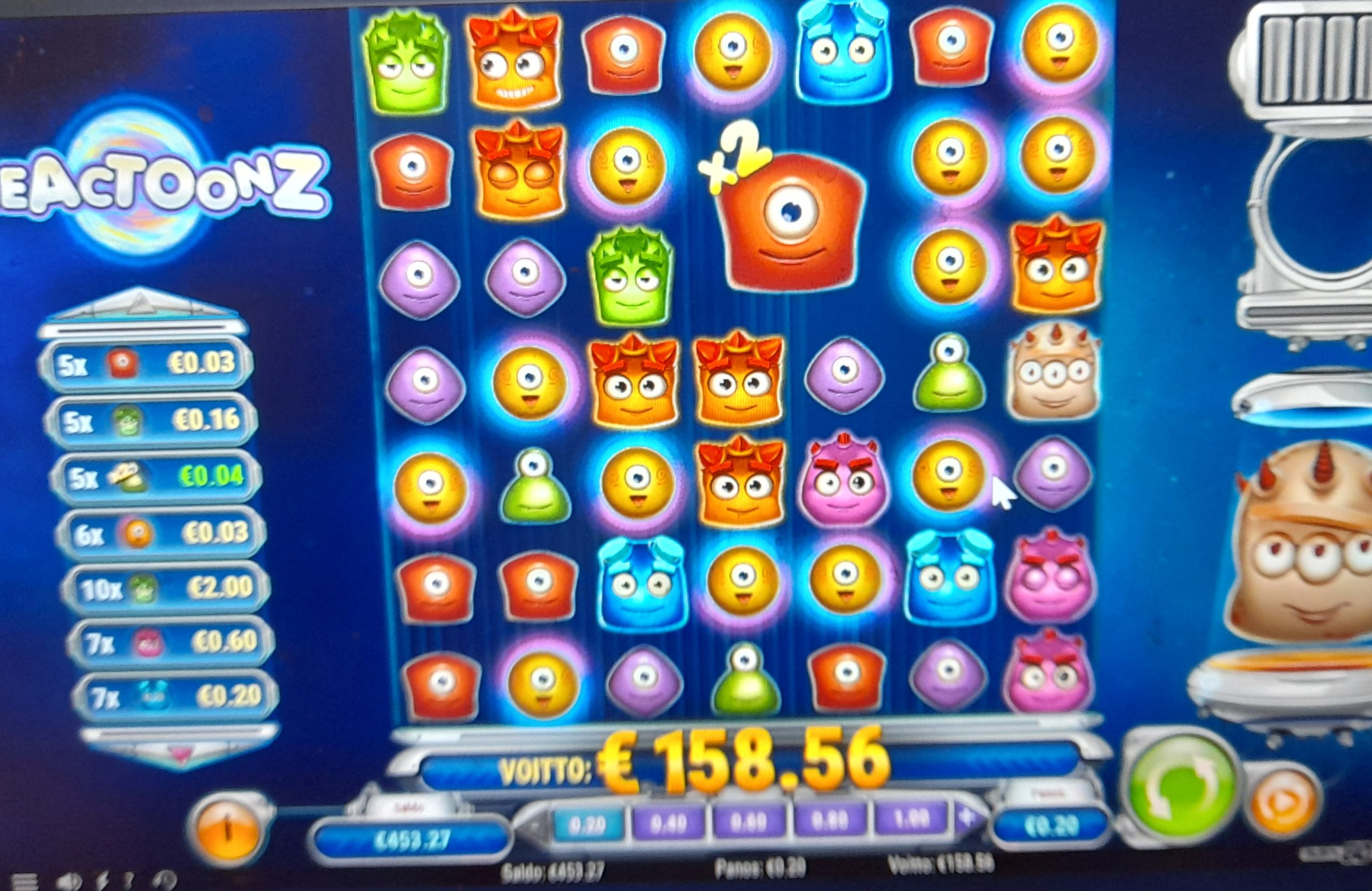 Reactoonz – UltraCasino (158.56 eur / 0.20 bet) | juugeli1
