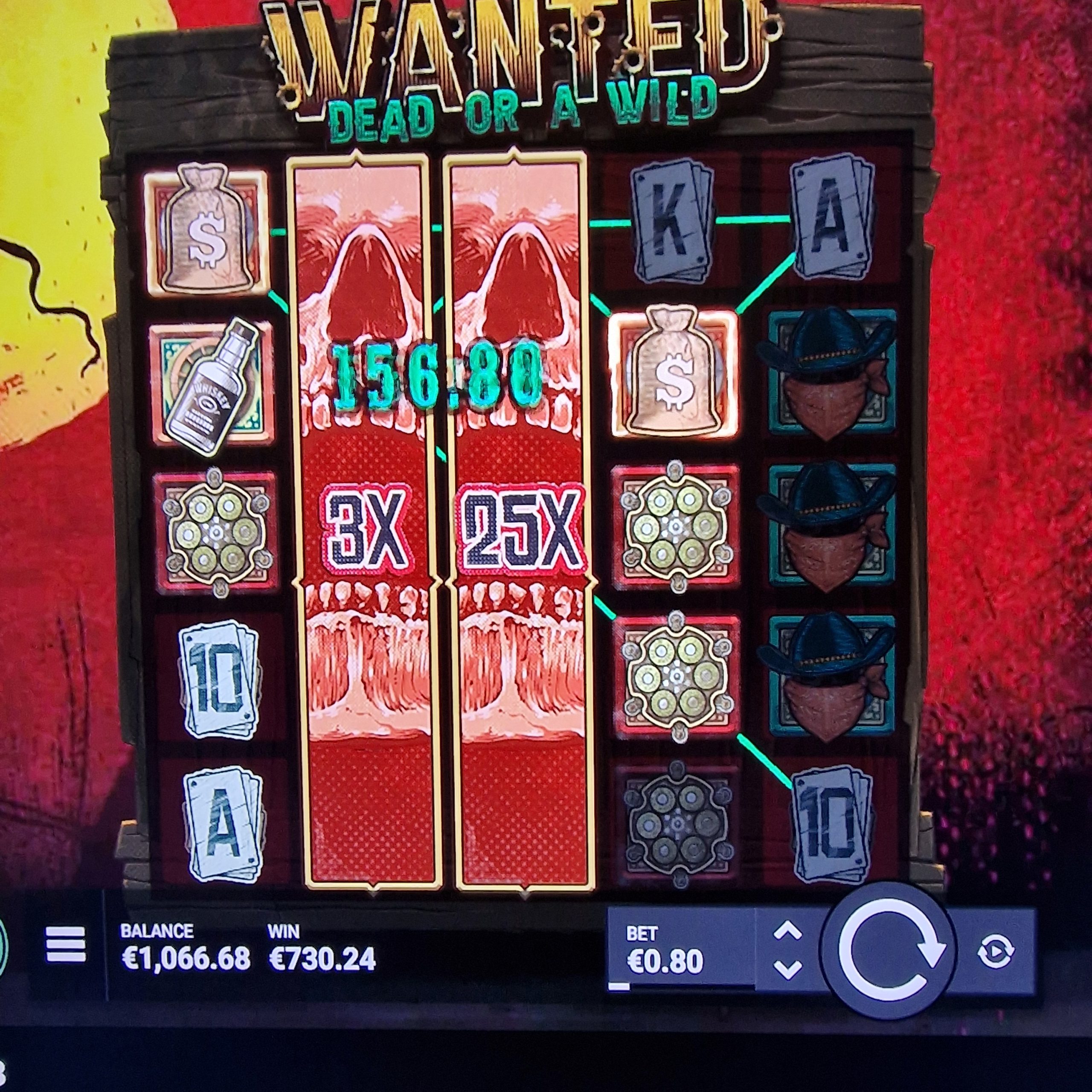 Wanted Dead or a Wild – LeoVegas (730.24 eur / 0.8 bet) | Juusoo