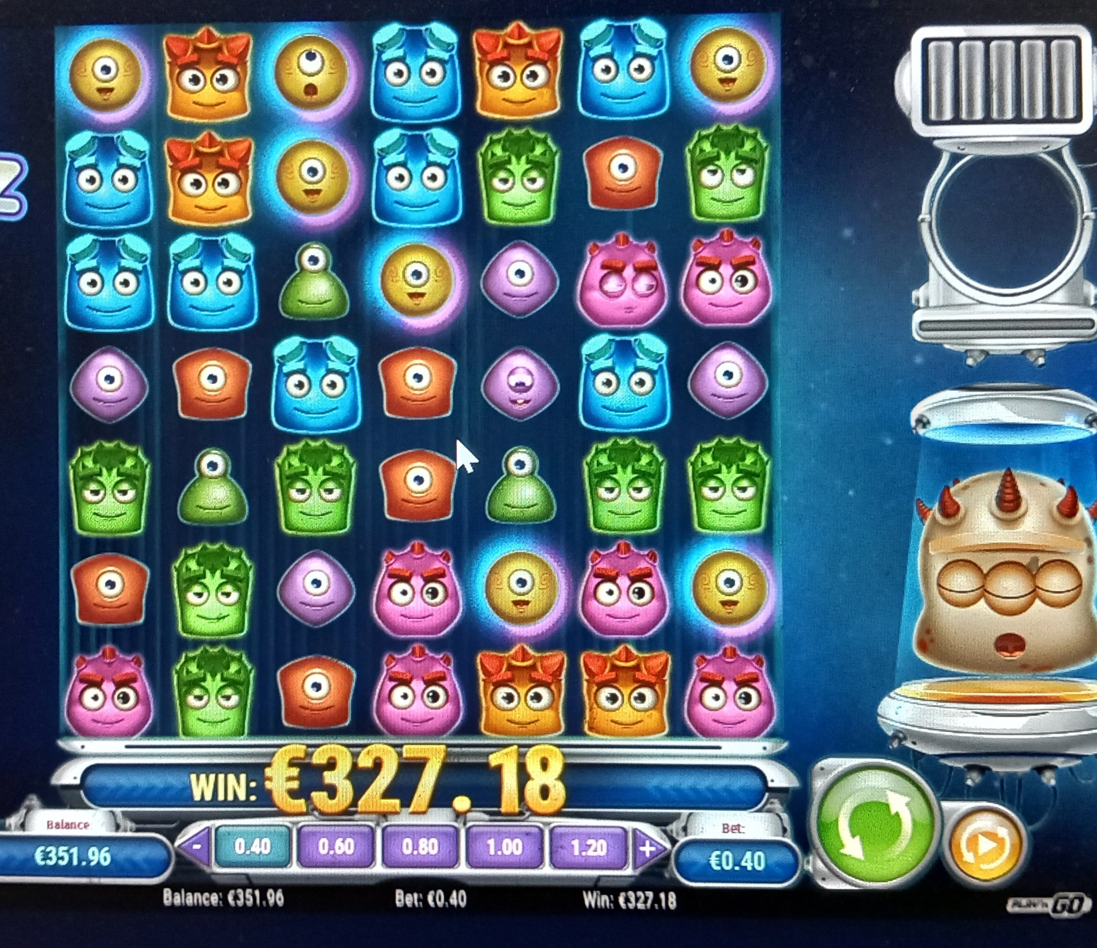Reactoonz – UltraCasino (327.18 eur / 0.40 bet) | juugeli1