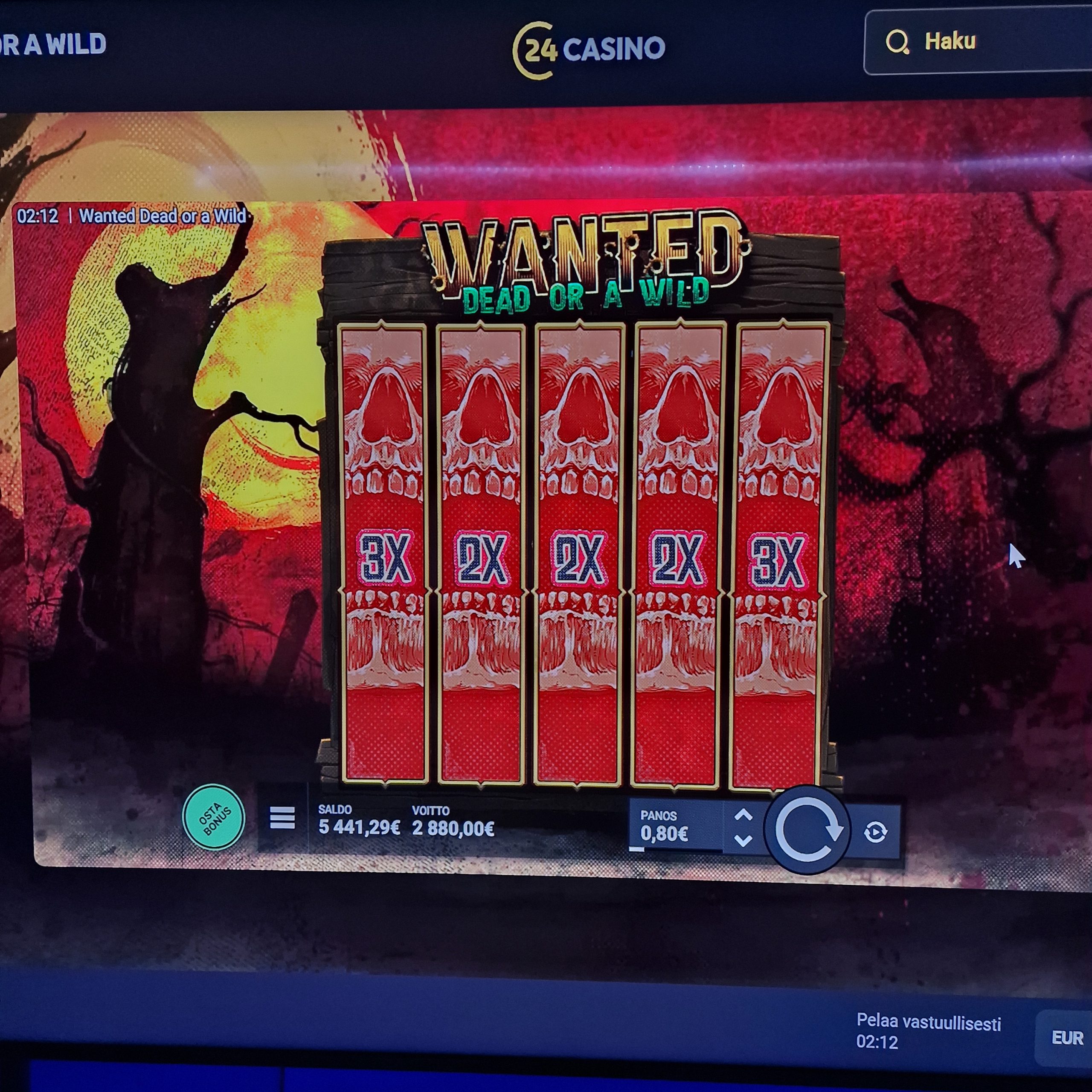 Wanted Dead or a Wild – N1-Casino (2880 eur / 0.8 bet) | Juusoo