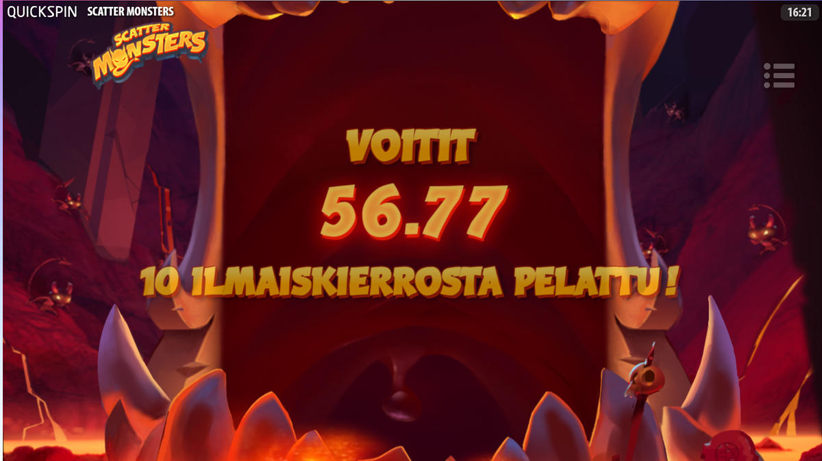 Scatter Monsters slot machine online casino gambling big win