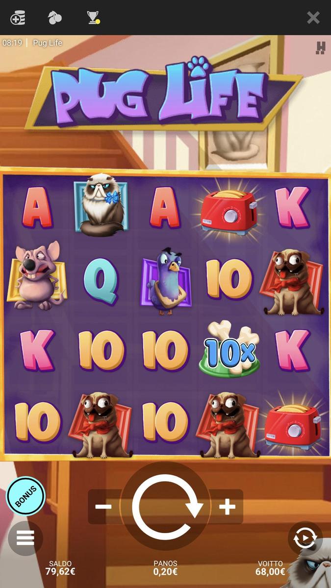 Pug Life slot machine online casino gambling big win