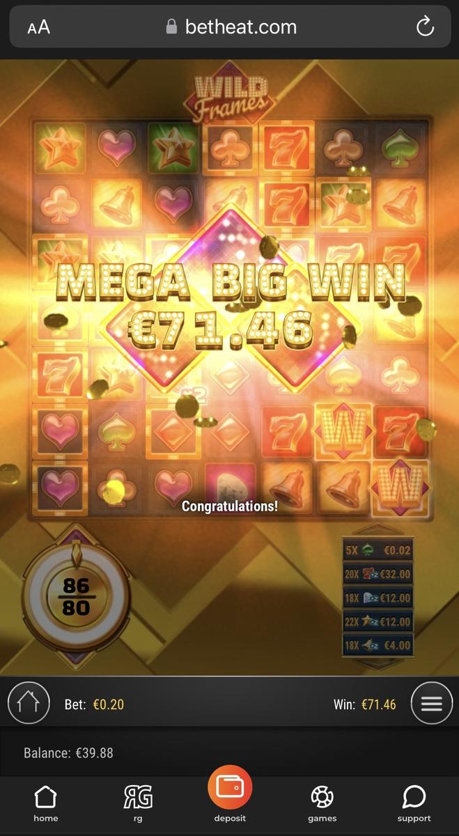 Wild Frames slot machine online casino gambling big win