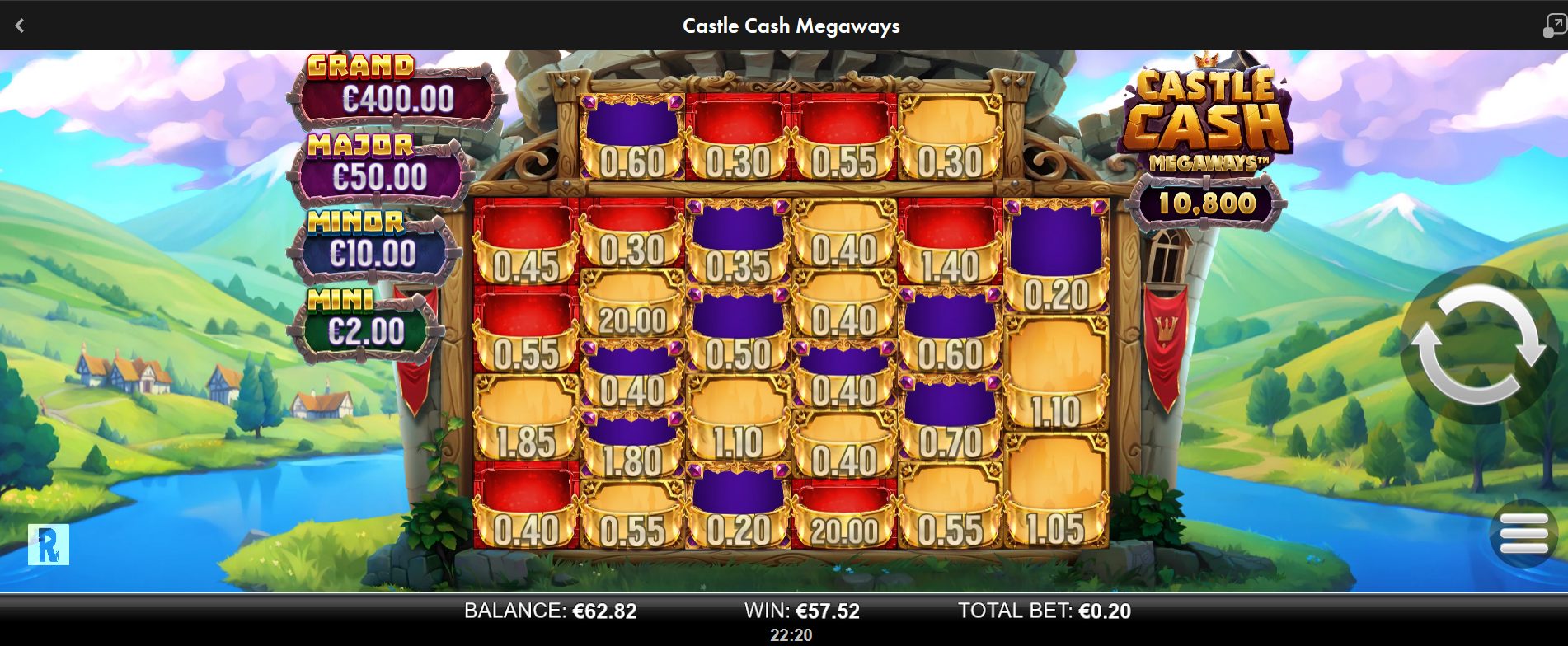 Castle Cash Megaways – Unibet (57.52 eur / 0.2 bet) | Miguelson
