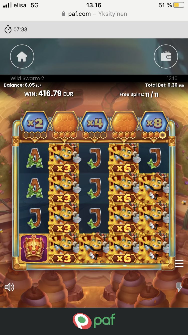wild swarm 2 – PalmSlots (416.79 eur / 0.30 bet) | Humtsaga