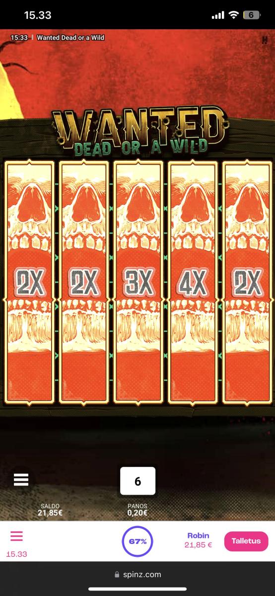 Wanted Dead or Alive – Spinz (780 eur / 0.20 bet) | Robin A