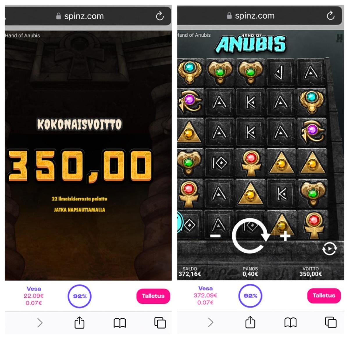 Hand Of Anubis slot machine online casino gambling big win