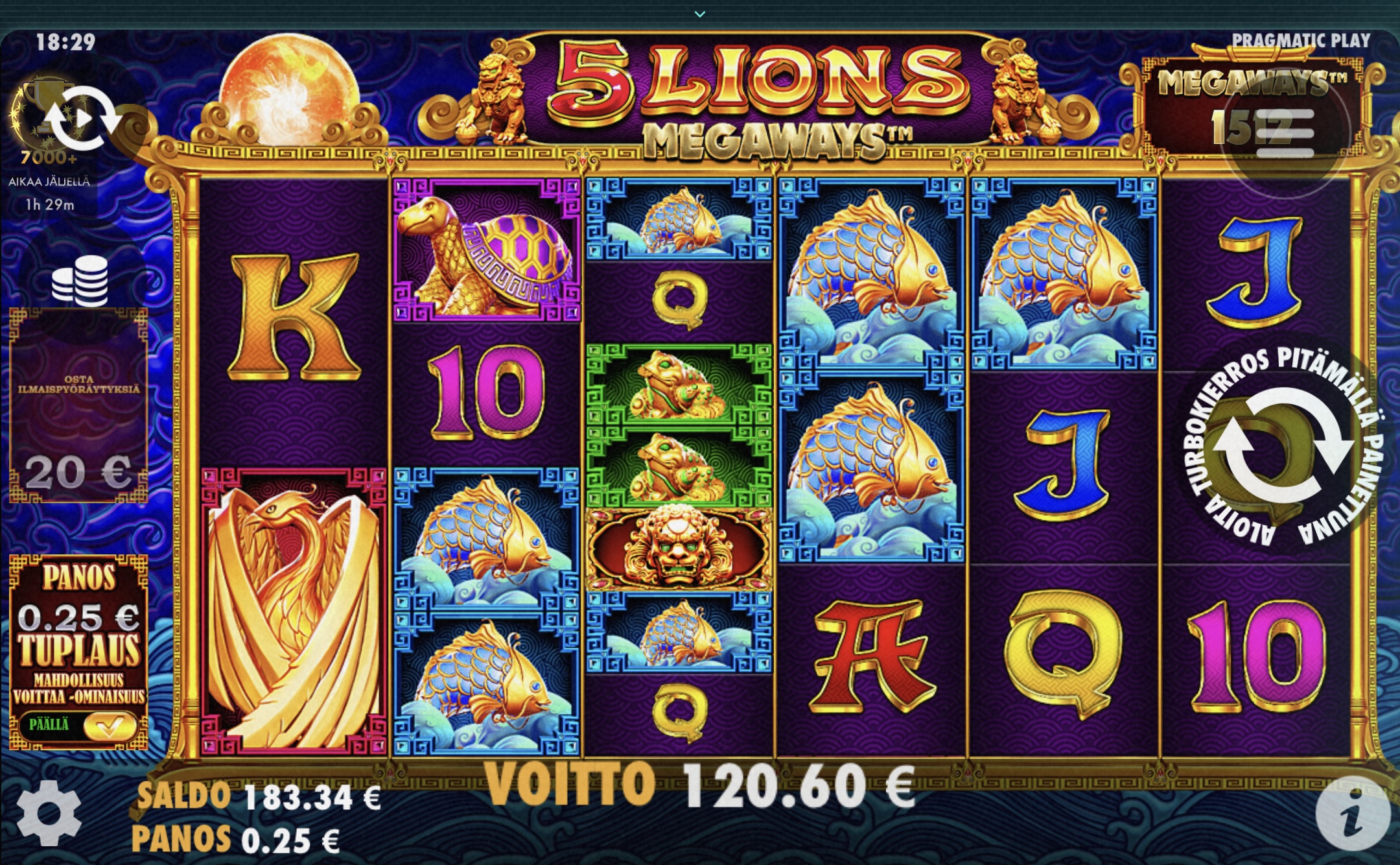 5 Lions Megaways – Power Up (draft) (120.60 eur / 0.20 bet) | Miguelson