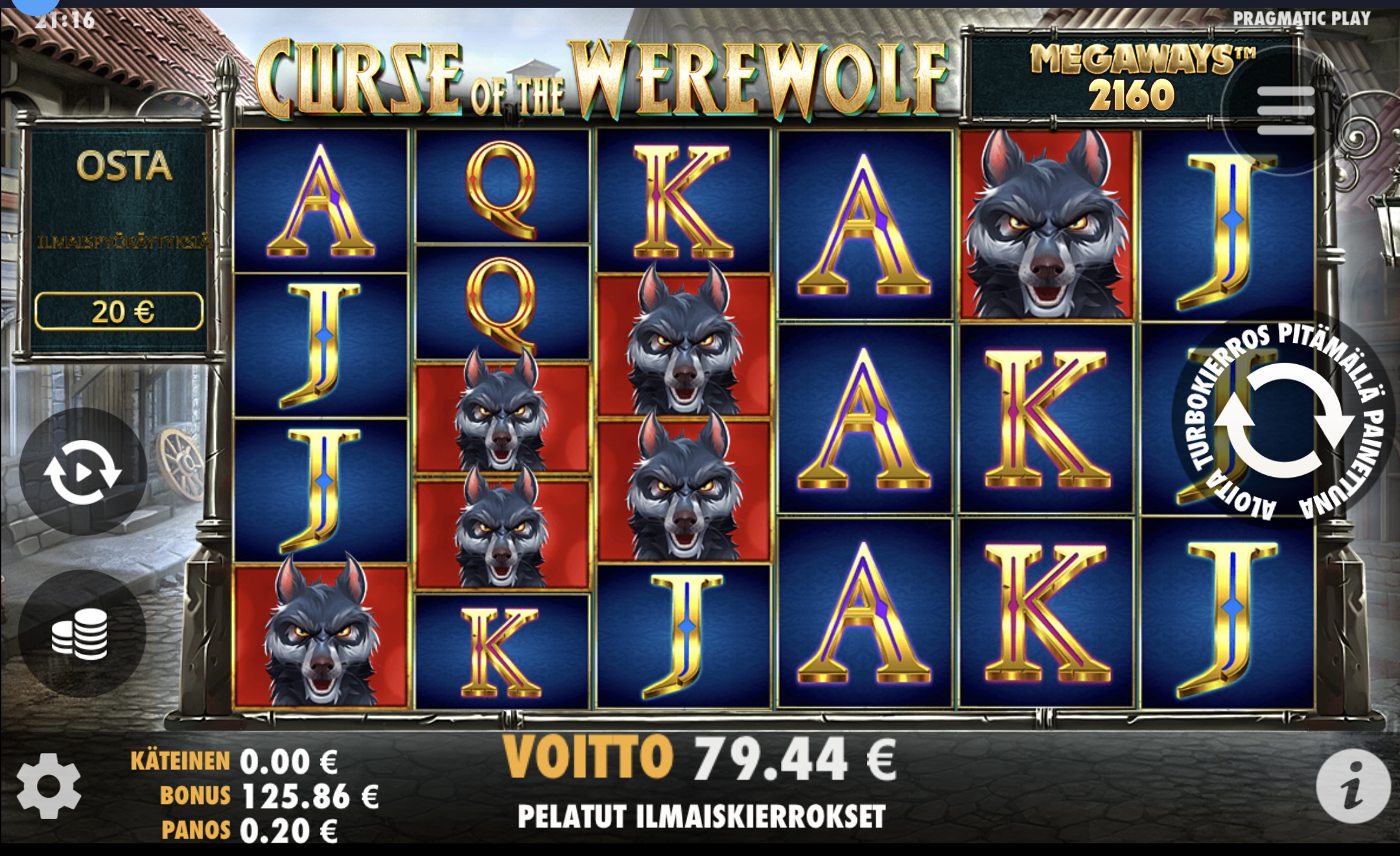 Curse of the Werewolf Megaways – Nubet (79.44 eur / 0.2 bet) | Norppa13