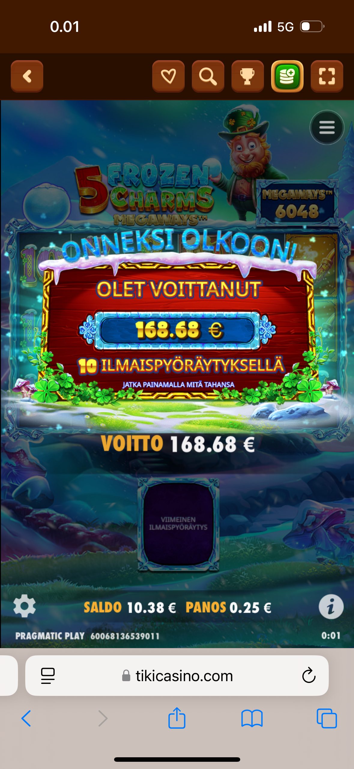 5 Lions Megaways – Unibet (168.68 eur / 0.20 bet) | Ihalaiska