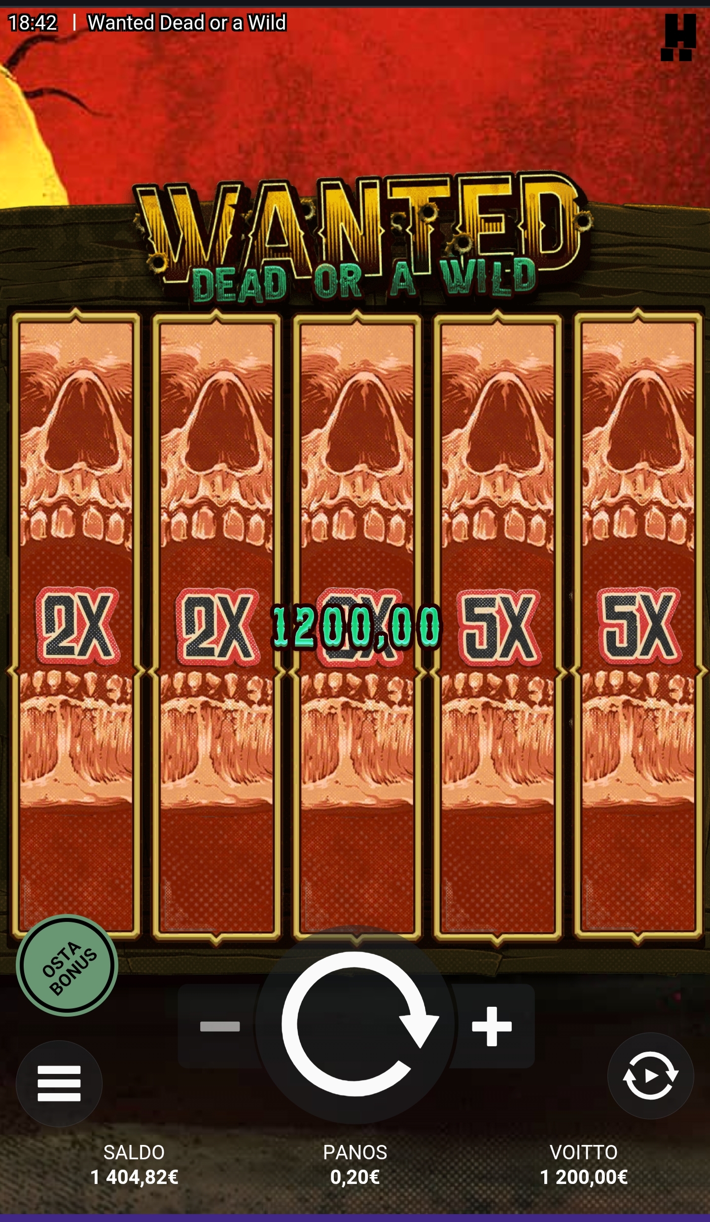 Wanted Dead or a Wild – Wildz (1200 eur / 0.20 bet) | Teejii88
