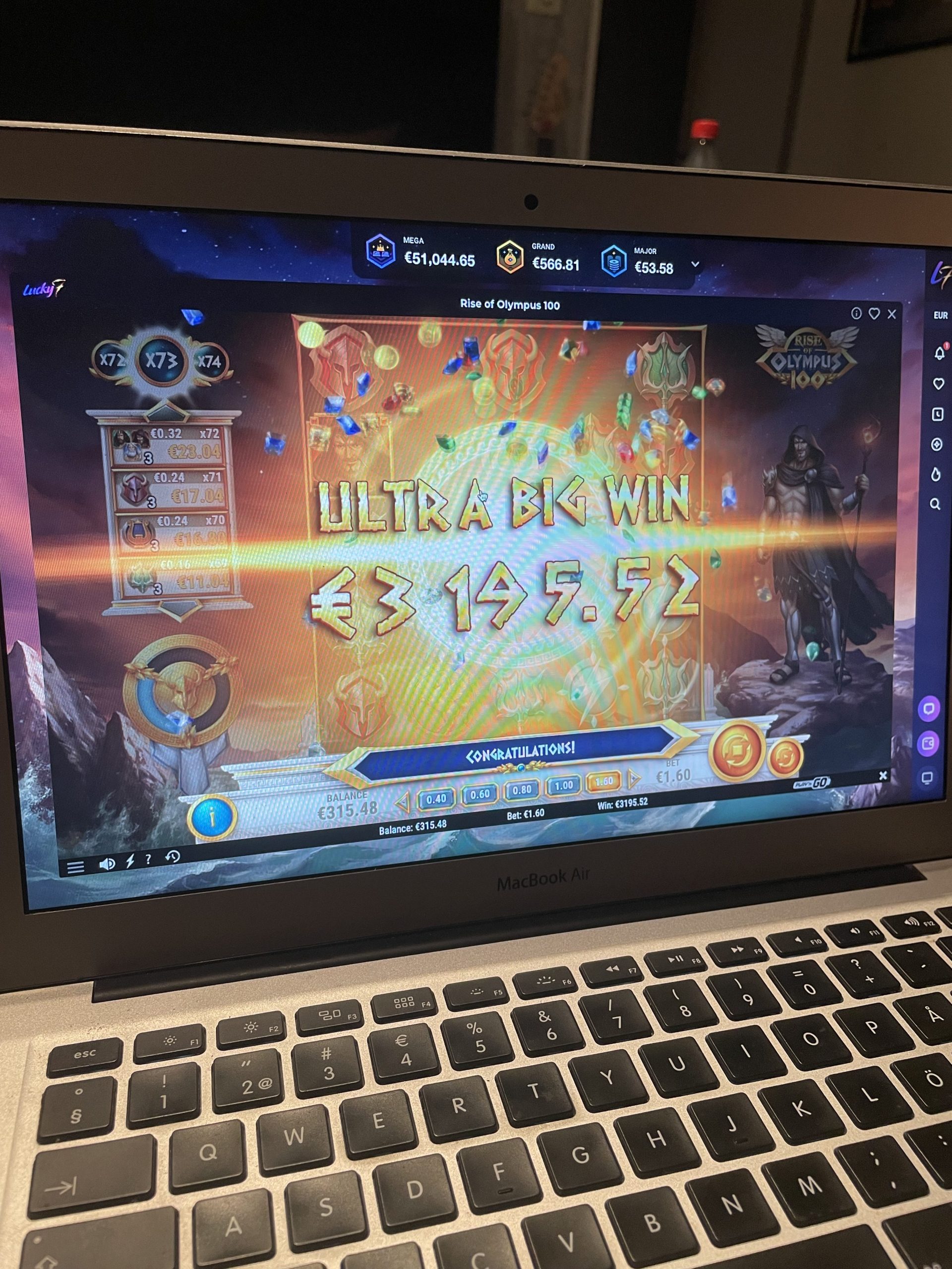 Rise of Olympus 100 – Lucky7even (3195 eur / 1.60 bet) | Elliiip