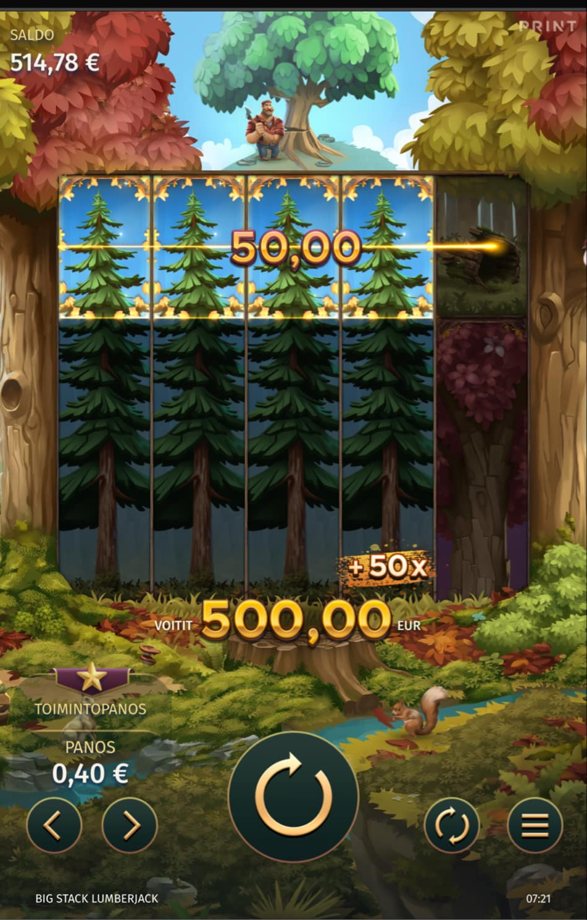 Big Stack Lumberjack – Highroller (500 eur / 0.40 bet) | Sapeli77