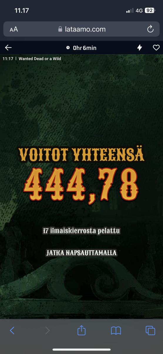 Wanted Dead or a Wild – Lataamo (444 eur / 0.40 bet) | Tuaclarissaaj