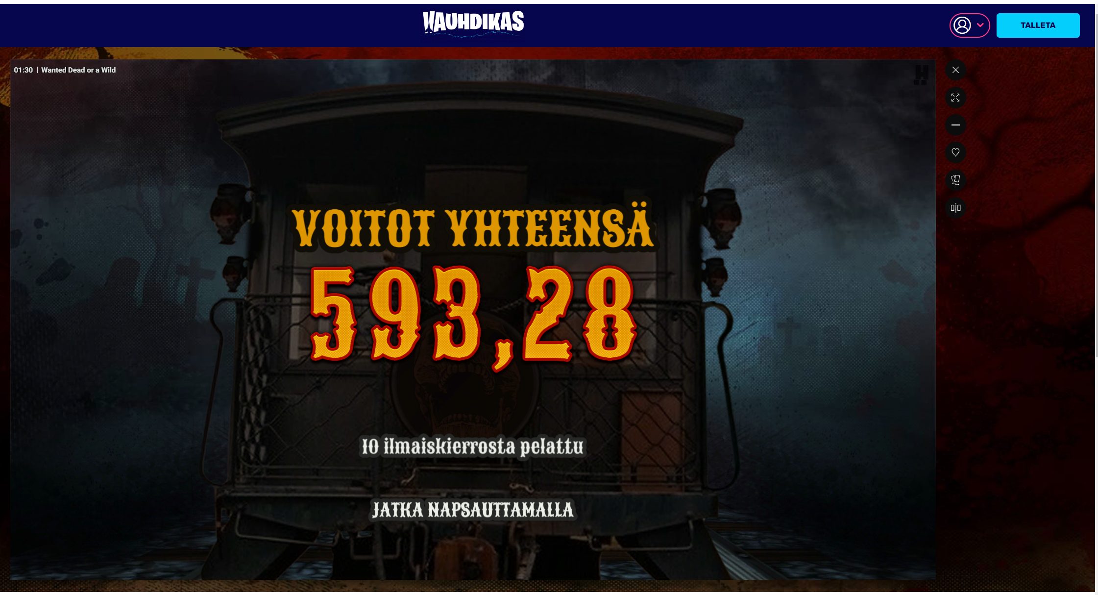 Wanted Dead or a Wild – Vauhdikas (593.28 eur / 1.80 bet) | Ihalaiska
