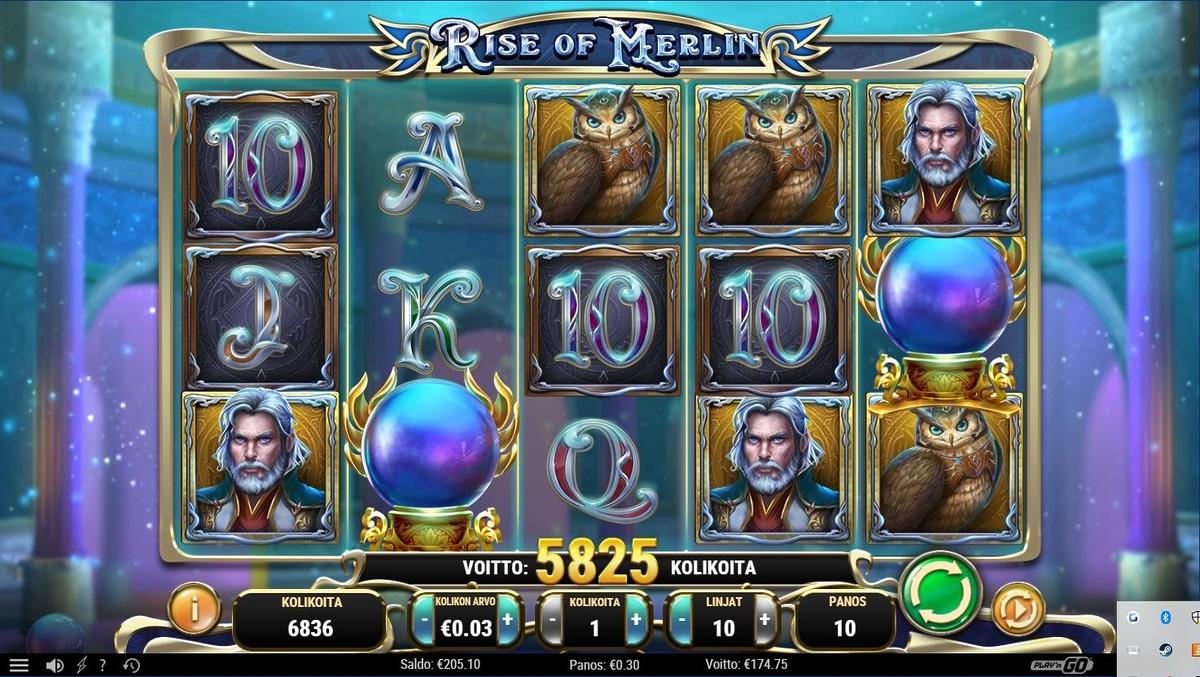 Rise Of Merlin slot machine online casino gambling big win