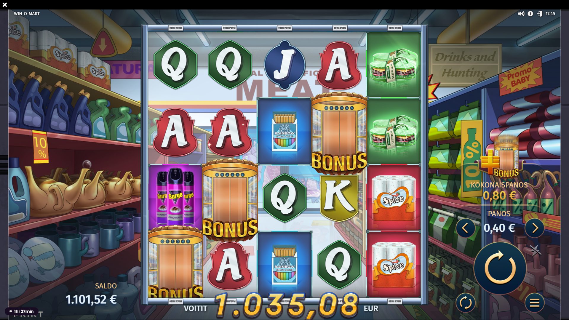 win-o-mart – Jokeri (1035.08 eur / 0.4 bet) | Lerstrand