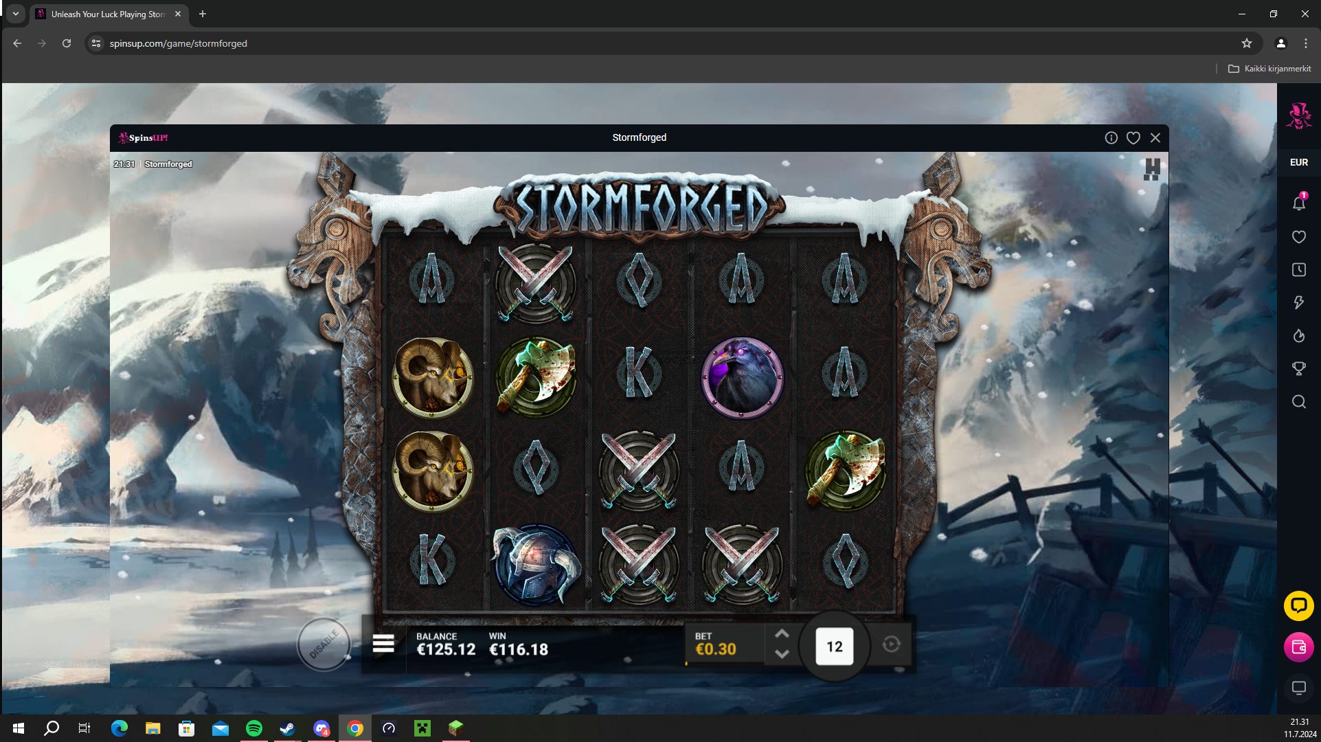 stormforged – SpinsUp (116.18 eur / 0.1 bet) | Lerstrand