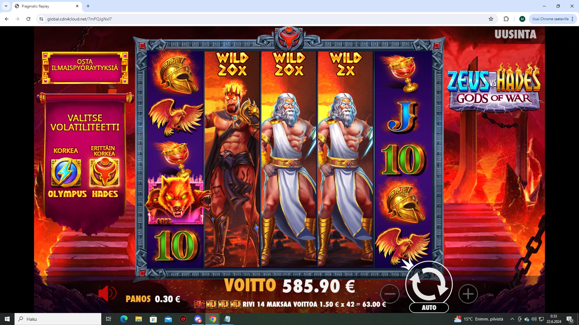 Zeus vs Hades – NitroCasino (585.90 eur / 0.3 bet) | Moisku85 / Aija5226