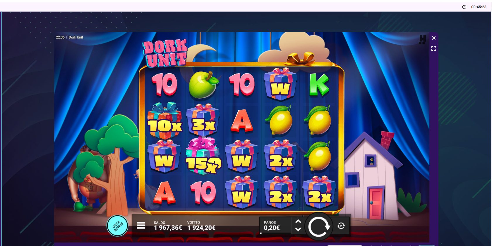 Dork Unit – Slotbox (1924.20 eur / 0.2 bet) | Lerstrand