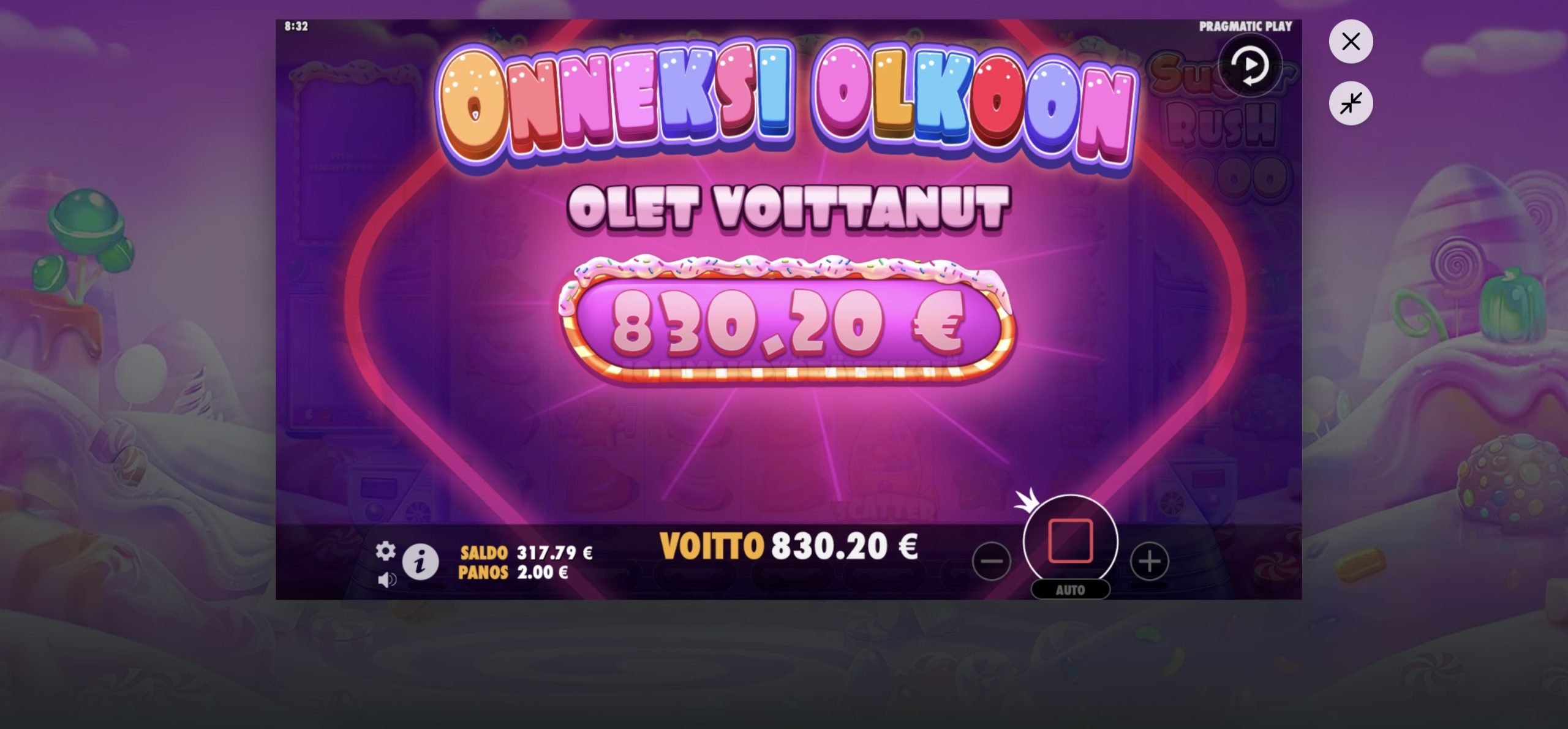 Sugar Rush 1000 – Unibet (830 eur / 2 bet) | mause
