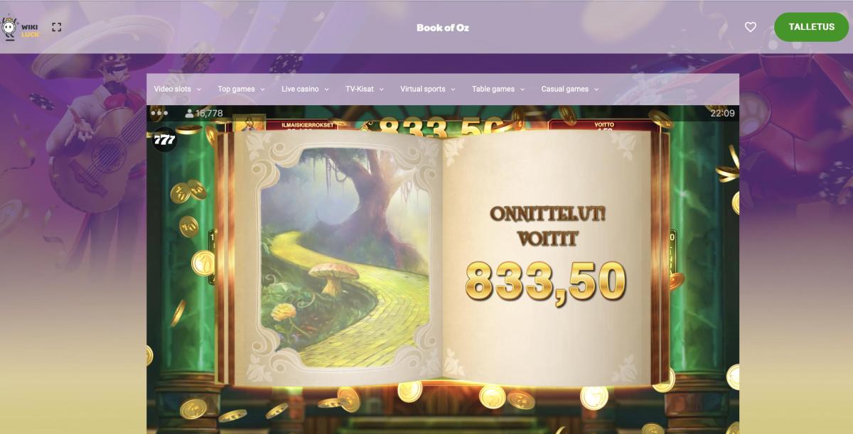 book of oz – Wiki Luck (draft) (833 eur / 1 bet) | mauset