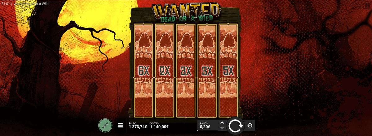 Wanted Dead Or A Wild slot machine online casino gambling big win