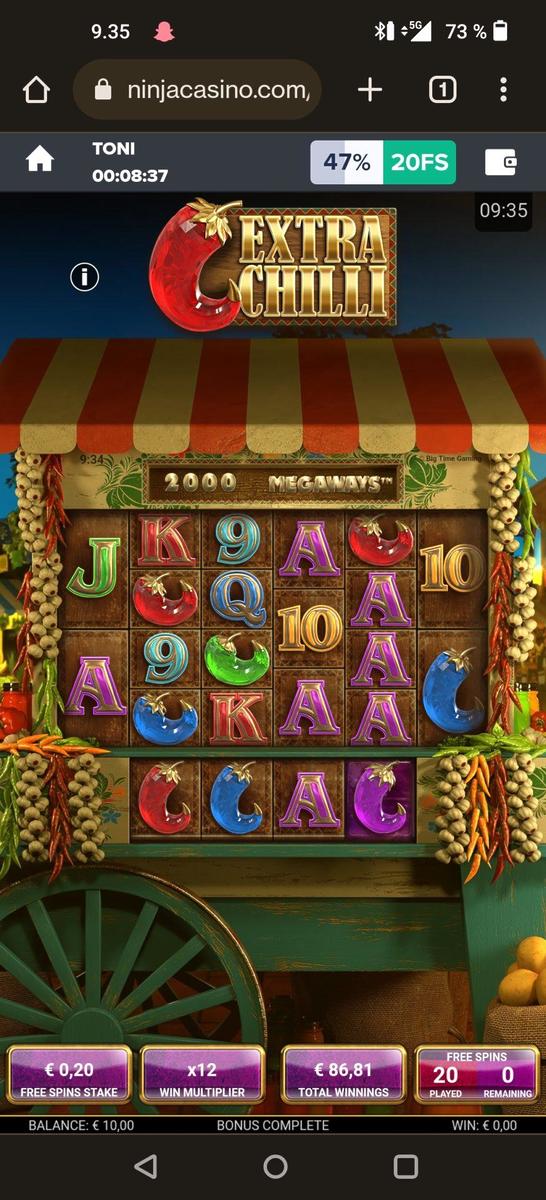 extra chilli - Ninja Casino (86.81 eur / 0.2 bet) | Blad3rwing