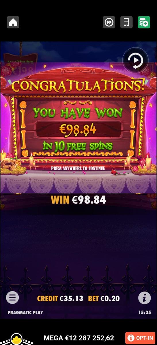 muertos multiplier - LeoVegas (98.84 eur / 0.2 bet) | Blad3rwing