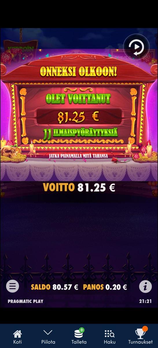 Muertos Multiplier - NordicBet (81.25 eur / 0.2 bet) | Blad3rwing