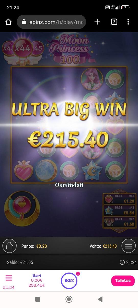 Moon Princess 100 slot machine online casino gambling big win