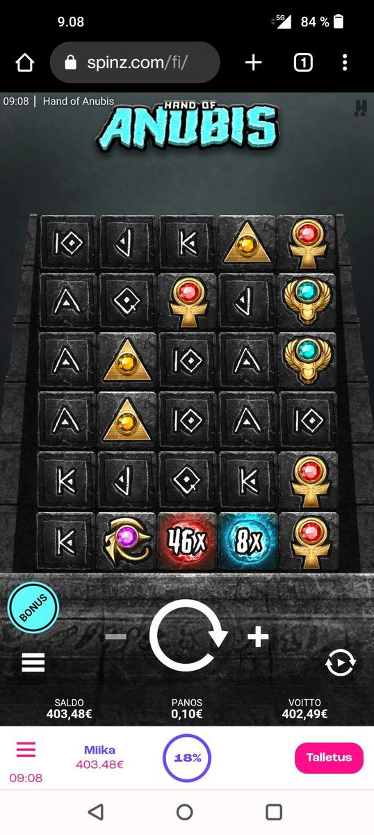 Hand Of Anubis slot machine online casino gambling big win