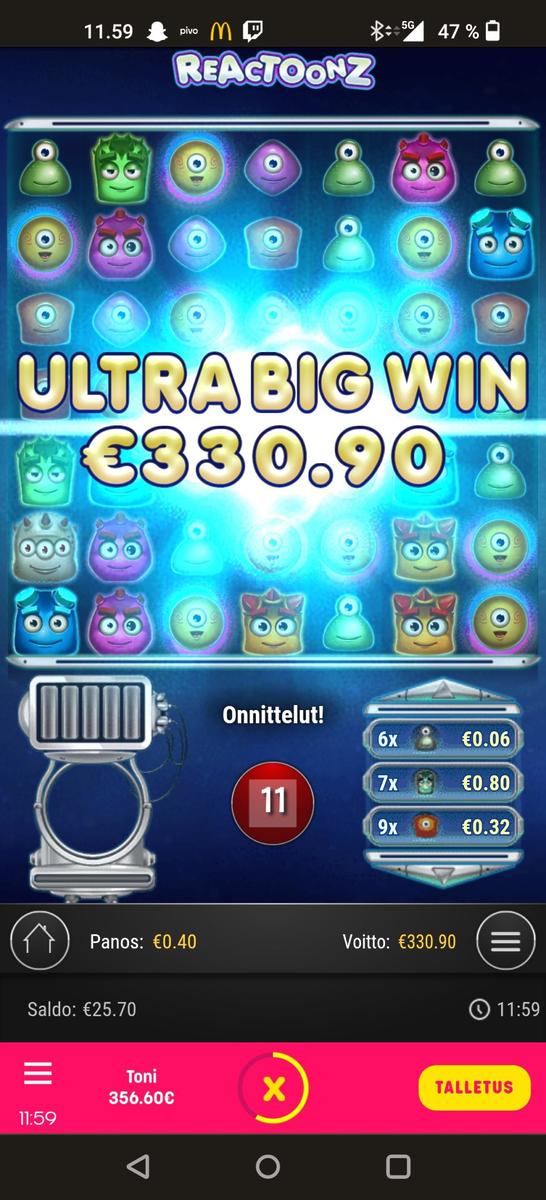 Reactoonz slot machine online casino gambling big win