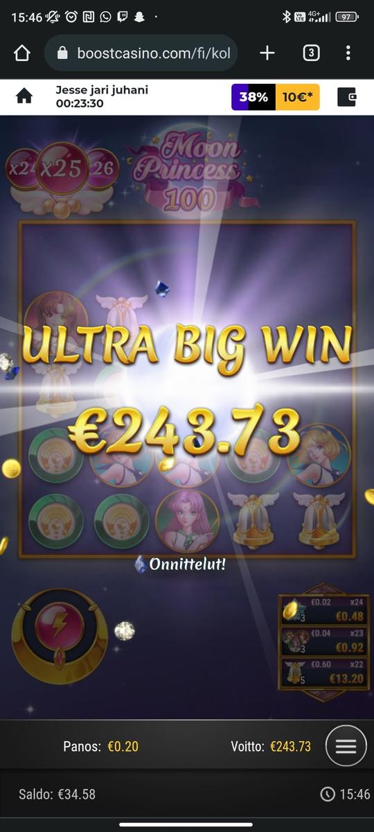 Moon Princess 100 slot machine online casino gambling big win