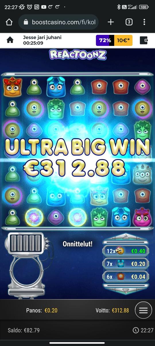 Reactoonz slot machine online casino gambling big win